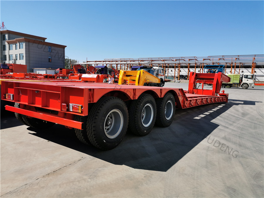 3 Axles detachable lowbed trailer paylaod capacity testing